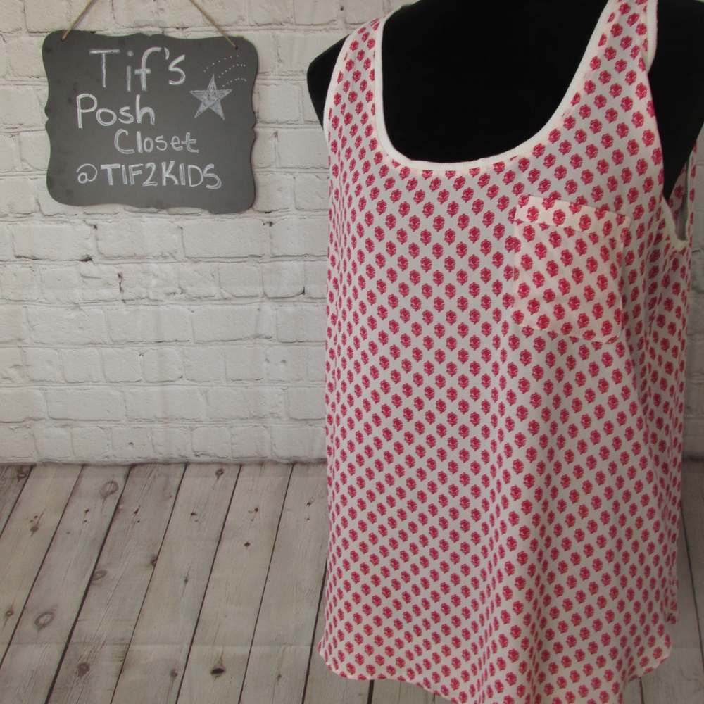 Loft Floral Patterned Top Sz Med E67